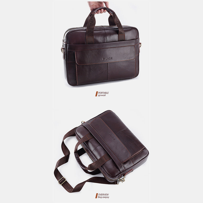 Genuine Leather Vintage Business Messenger Bag