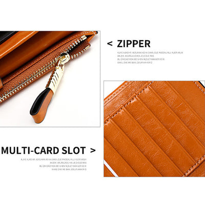 <Shipped within 24 hours> Women's Rfid Blocking Genuine Leather Wallet