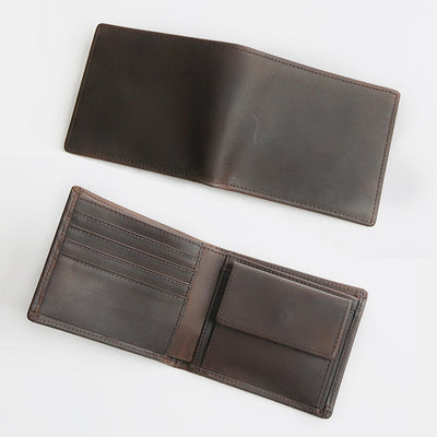 Genuine Leather Casual Bifold Vintage Wallet