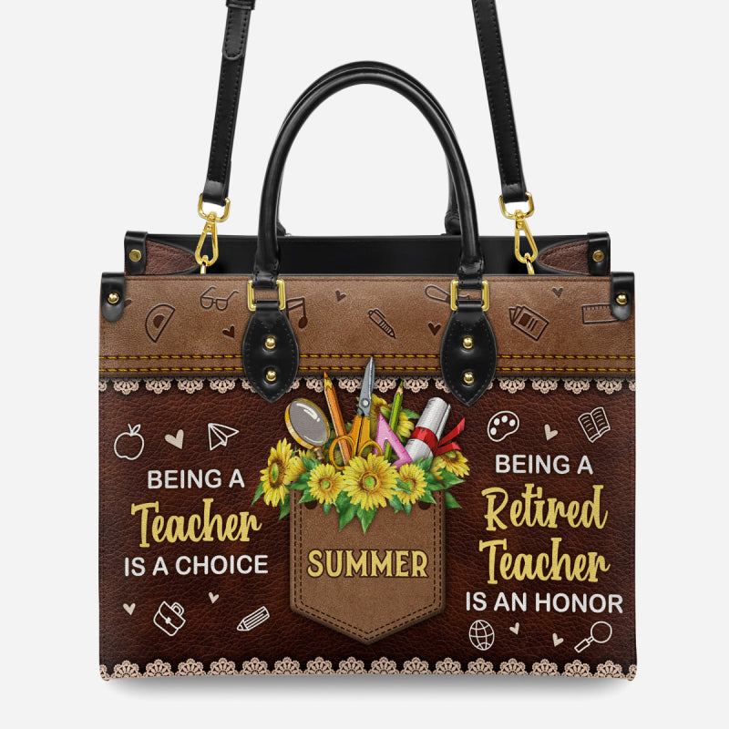 Custom Name Tote For Women Being A Retired Teacher Is An Honor