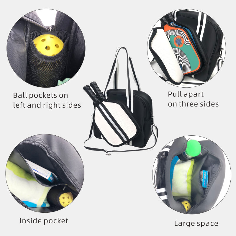 Pickleball Racquet Storage Bag Tote Portable Racket Shoulder Bag