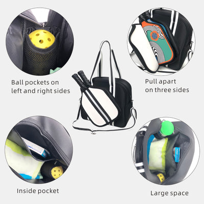 Pickleball Racquet Storage Bag Tote Portable Racket Shoulder Bag