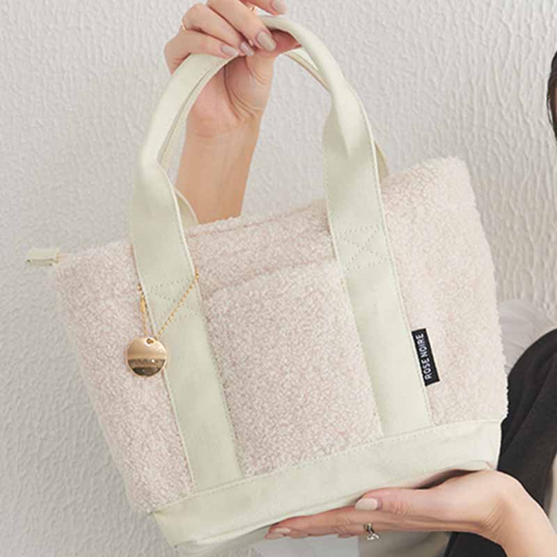 Teddy Fleece Tote Bag For Women Soft Crossbody Bag