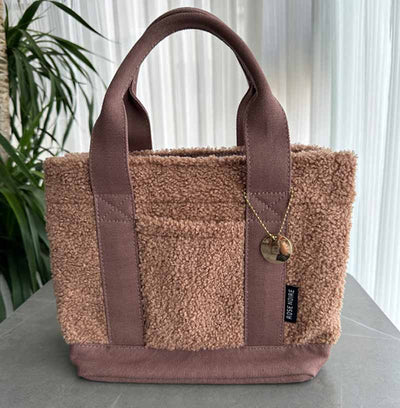 Teddy Fleece Tote Bag For Women Soft Crossbody Bag