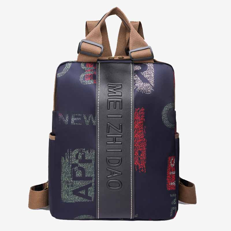 Stylish Printed Backpack Lightweight Durable Nylon Commuting Bag For Women