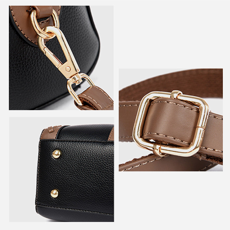 Elegant Top Handle Bag For Women Twist Stripe Leather Handbag