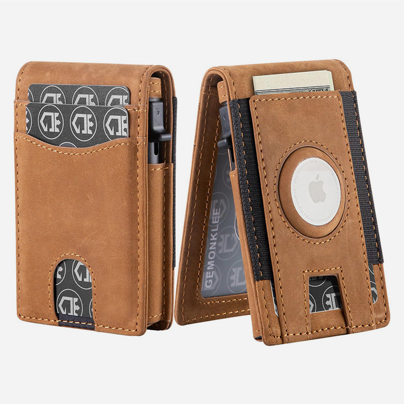 Women Men Airtag Wallet RFID Flip Leather Card Holder