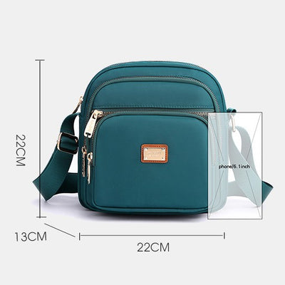 <Shipped within 24 hours> Square Nylon Bag Crossbody Purse with Multiple Pockets