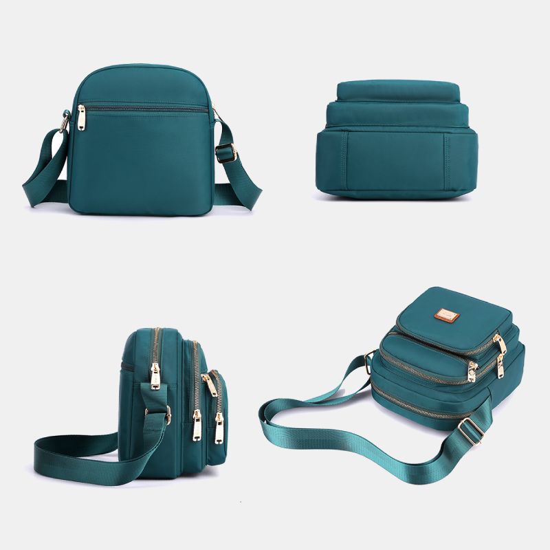 <Shipped within 24 hours> Square Nylon Bag Crossbody Purse with Multiple Pockets