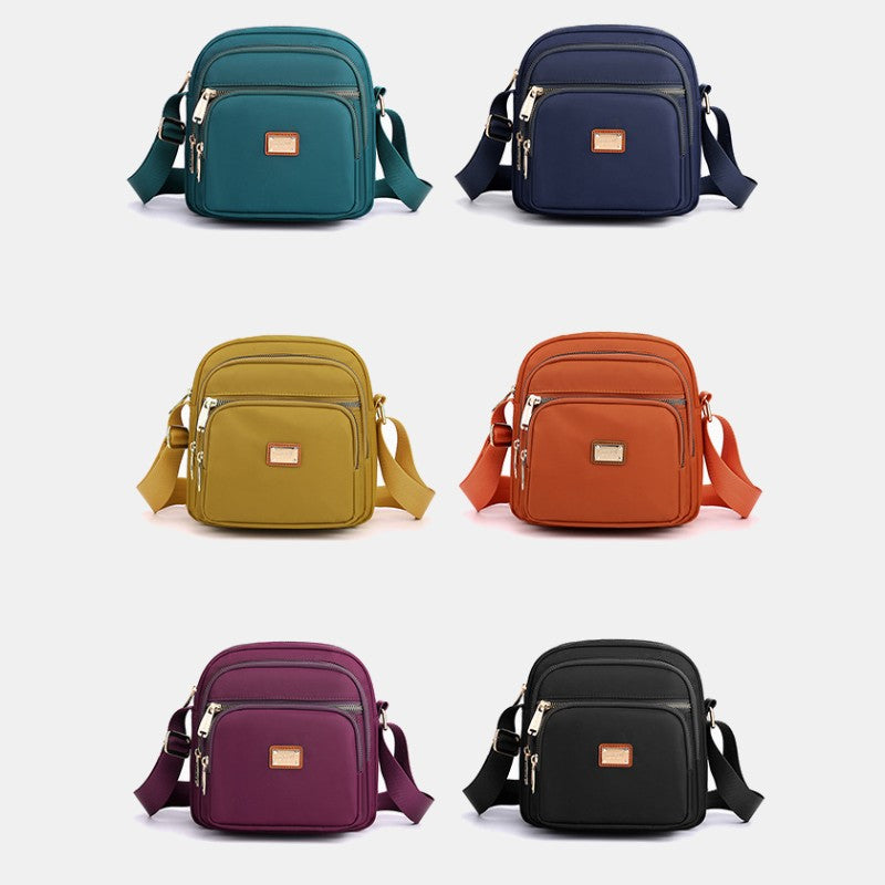 <Shipped within 24 hours> Square Nylon Bag Crossbody Purse with Multiple Pockets