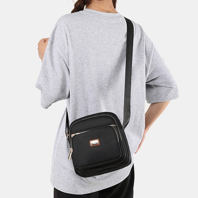 <Shipped within 24 hours> Square Nylon Bag Crossbody Purse with Multiple Pockets