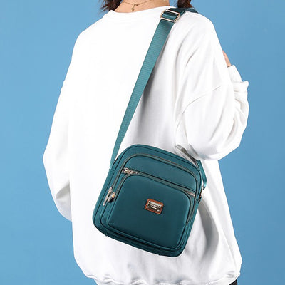 <Shipped within 24 hours> Square Nylon Bag Crossbody Purse with Multiple Pockets