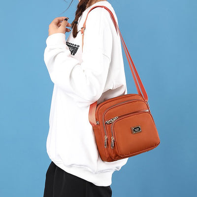 <Shipped within 24 hours> Square Nylon Bag Crossbody Purse with Multiple Pockets