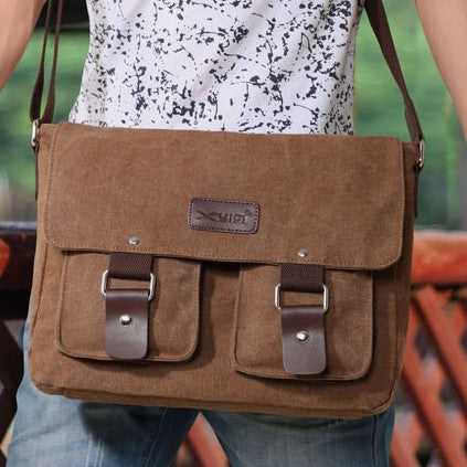 <Shipped within 24 hours> Messenger Bag for Men Large Capacity Casual Canvas Shoulder Bag