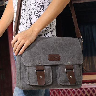 <Shipped within 24 hours> Messenger Bag for Men Large Capacity Casual Canvas Shoulder Bag