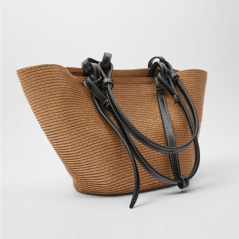 <Shipped within 24 hours> Large Straw Tote Vacation Beach Shoulder Bag