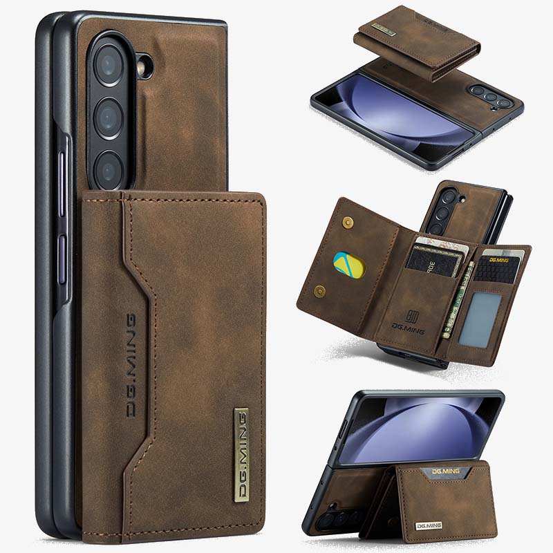 Samsung Fold Magnetic Card Case for Z Fold 4/5/6, S24, Protective Leather Case