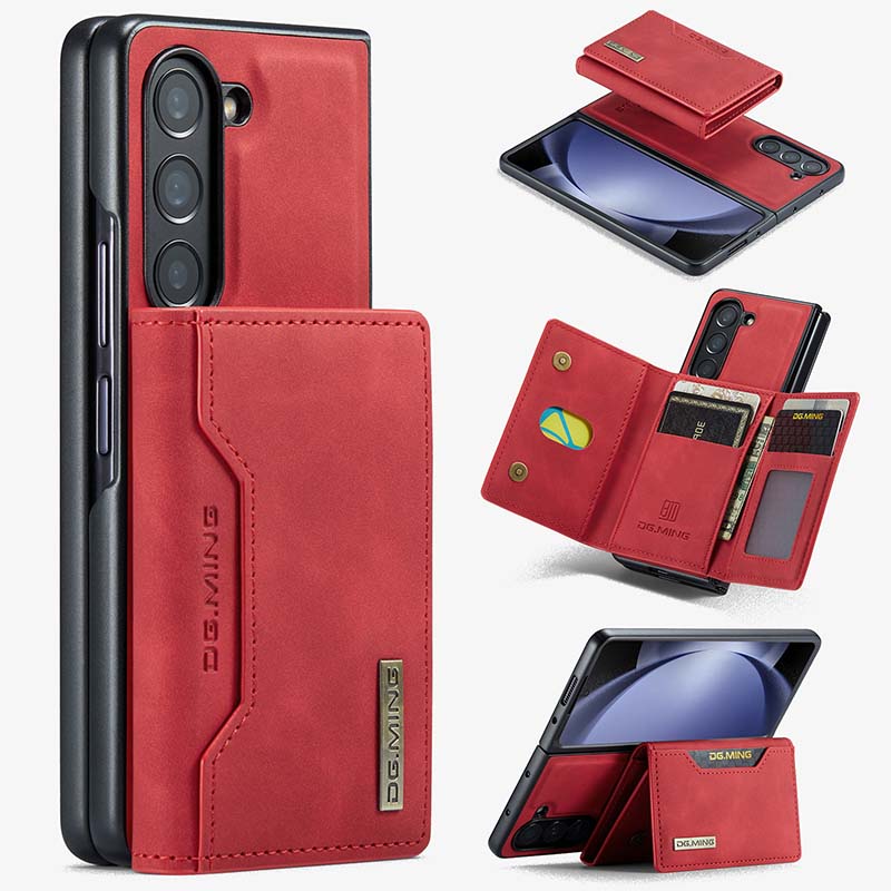 Samsung Fold Magnetic Card Case for Z Fold 4/5/6, S24, Protective Leather Case