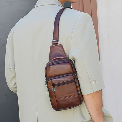 Genuine Leather Sling Bag Purse Crossbody Bags for Men