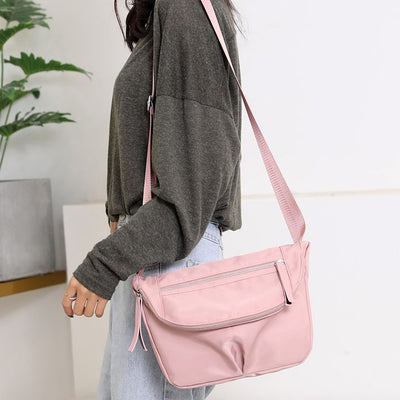 Solid Color Waterproof Casual Crossbody Bag