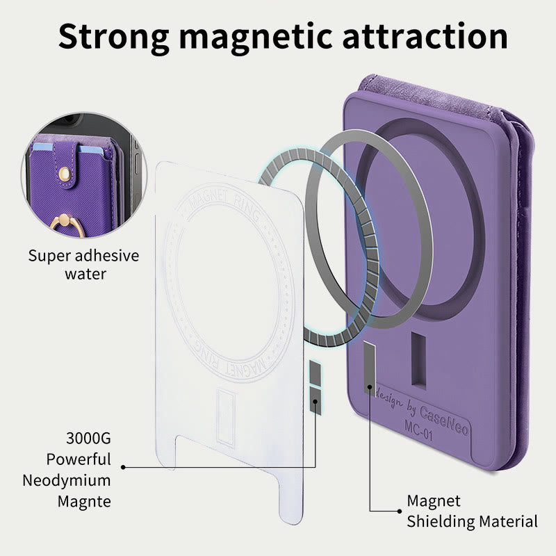 <Shipped within 24 hours> RFID Blocking Magnetic MagSafe Wallet Compatible with iPhone