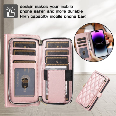 <Shipped within 24 hours> iPhone15ProMax Zipper Wallet Crossbody Phone Case