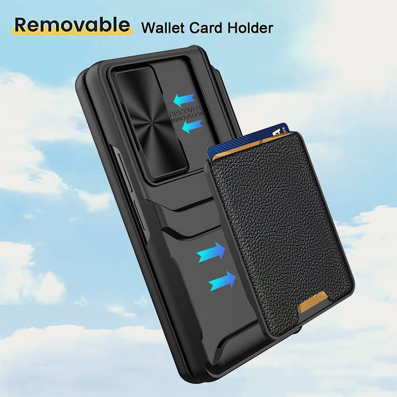 Phone Case Wallet for Galaxy Z Fold 4/5/6 with Removable Card Holder Pen Slot