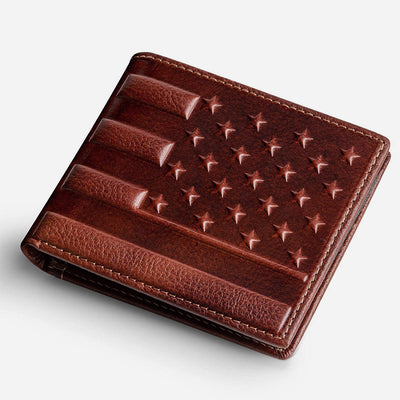 US Flag Pattern Bifold Wallet RFID Blocking PU Leather Wallet