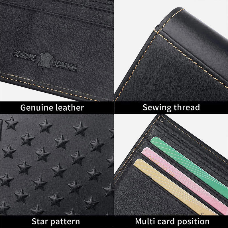 US Flag Pattern Bifold Wallet RFID Blocking PU Leather Wallet