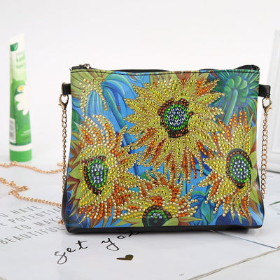 DIY Floral Skull Butterfly Diamond Art Painting Purse Tassel Crossbody Bag