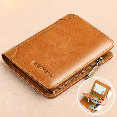 RFID Anti-Theft Leather Retro Wallet