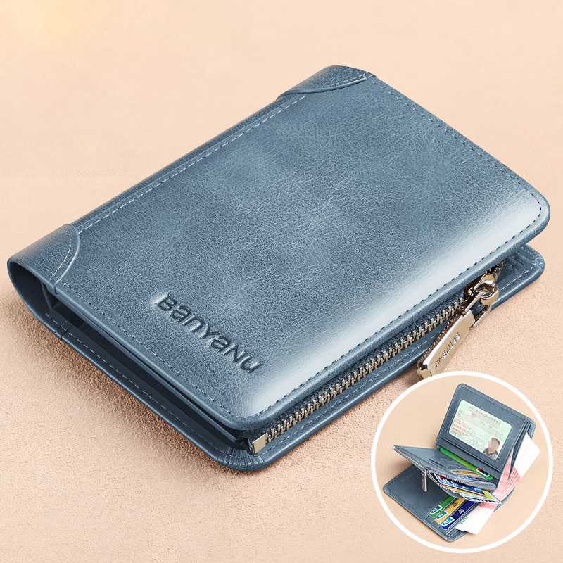 RFID Anti-Theft Leather Retro Wallet