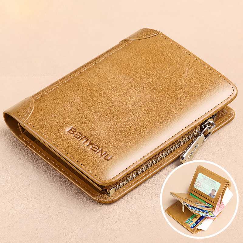 RFID Anti-Theft Leather Retro Wallet