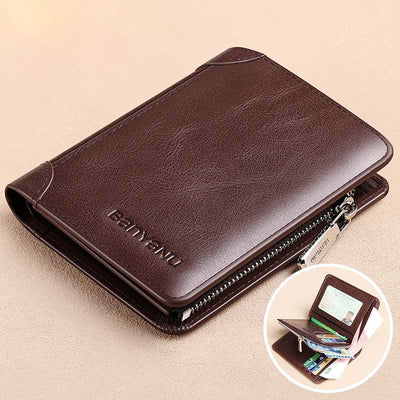 RFID Anti-Theft Leather Retro Wallet