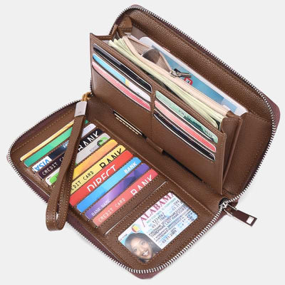 RFID Wallet for Women Large Capacity Card Slot Leather Purse