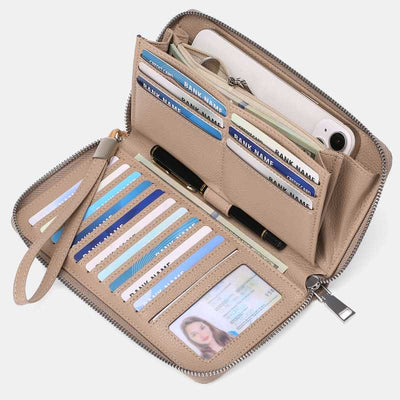 RFID Wallet for Women Large Capacity Card Slot Leather Purse