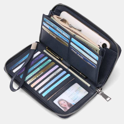 RFID Wallet for Women Large Capacity Card Slot Leather Purse