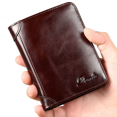 Genuine Leather RFID Anti-theft Vintage Wallet