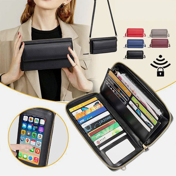 Multi-Slot Zip Around Wallet Cellphone Purse RFID Blocking Phone Bag