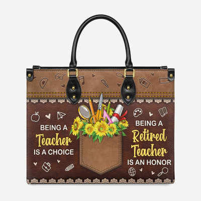 Custom Name Tote For Women Being A Retired Teacher Is An Honor