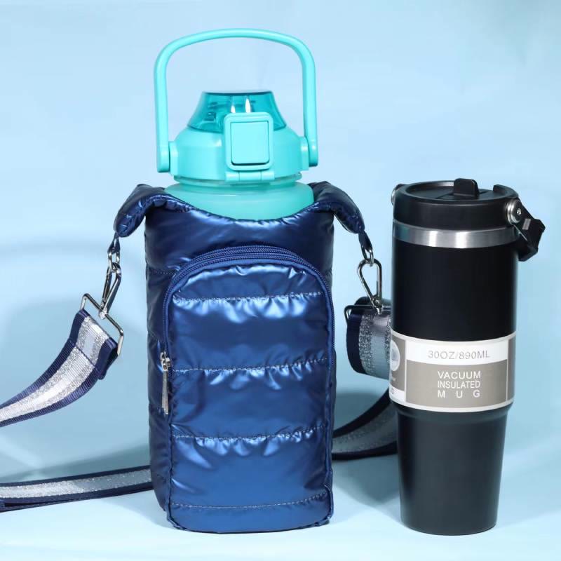 Down Bottle Cover For Winter Outdoor Portable Crossbody Cup Cover