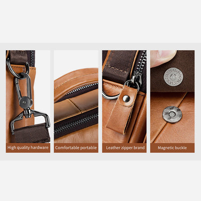 Large Capacity Genuine Leather Crossbody Bag