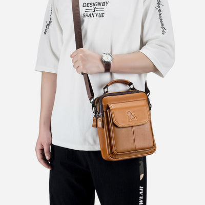 Large Capacity Genuine Leather Crossbody Bag