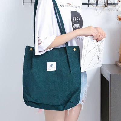 Tote Bag for Women Large Capacity Corduroy School Shoulder Bag