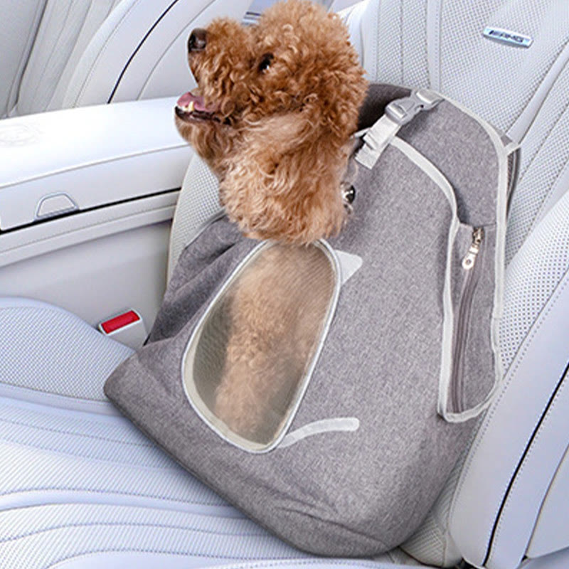 Pet Front Carrier Small Dog Cat Mesh Backpack with Safety Belt