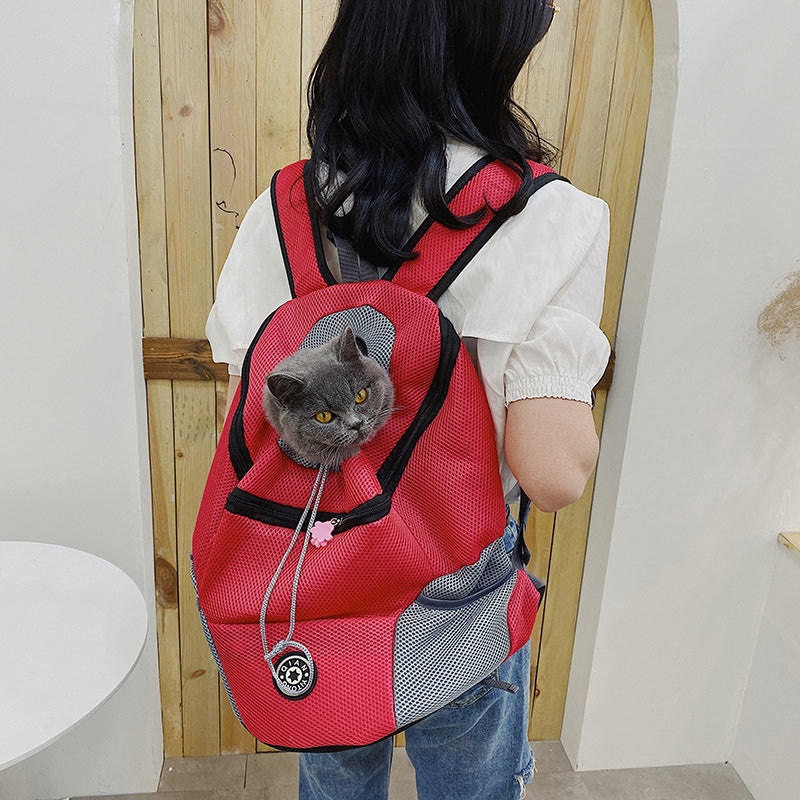 Pet Carrier Backpack Ventilated Mesh Back Pack with Safety Belt