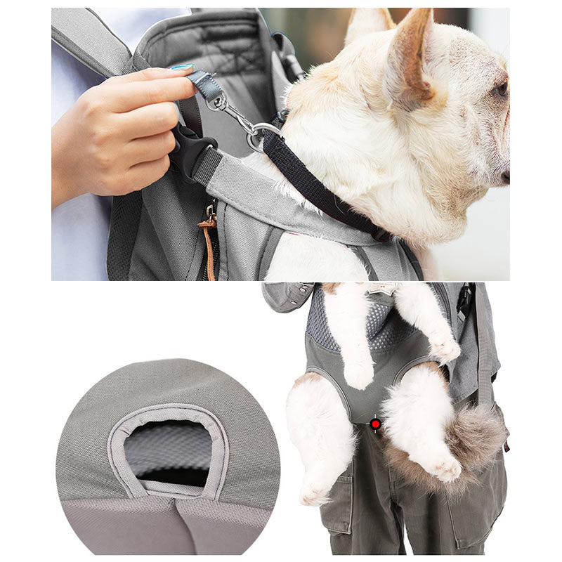 Breathable Canvas Pet Carrier Front Backpack Legs Out Easy-Fits Dog Carrier