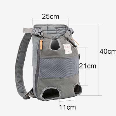 Breathable Canvas Pet Carrier Front Backpack Legs Out Easy-Fits Dog Carrier