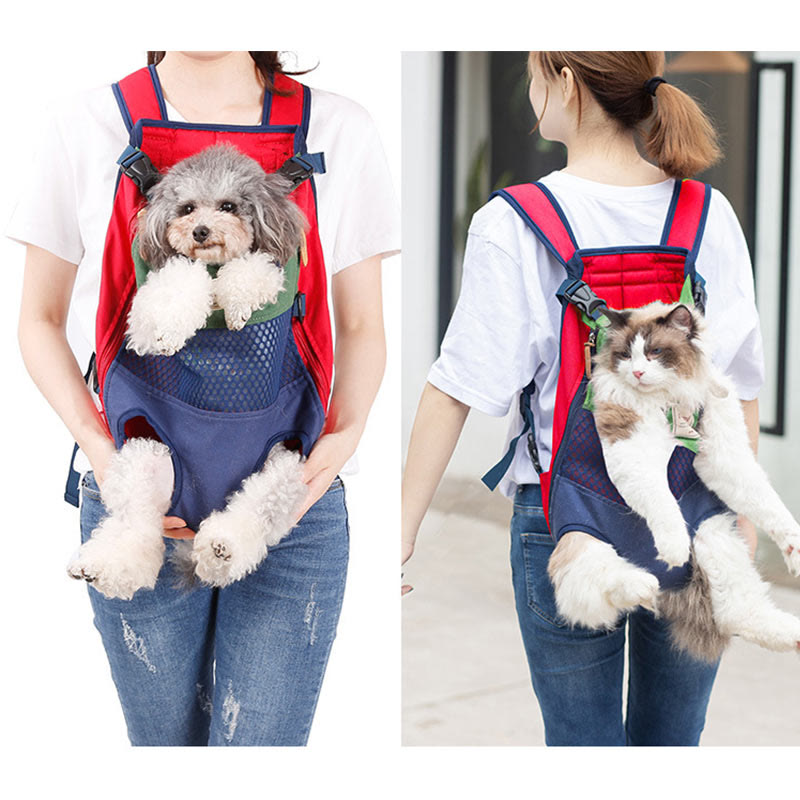 Breathable Canvas Pet Carrier Front Backpack Legs Out Easy-Fits Dog Carrier