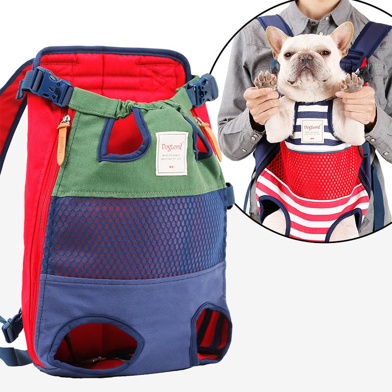 Breathable Canvas Pet Carrier Front Backpack Legs Out Easy-Fits Dog Carrier